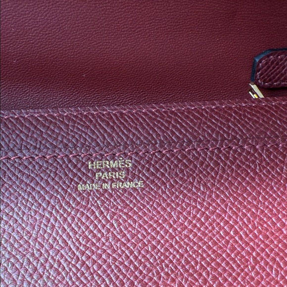 Hermes Burgundy Shoulder Bag with Gold Hardware